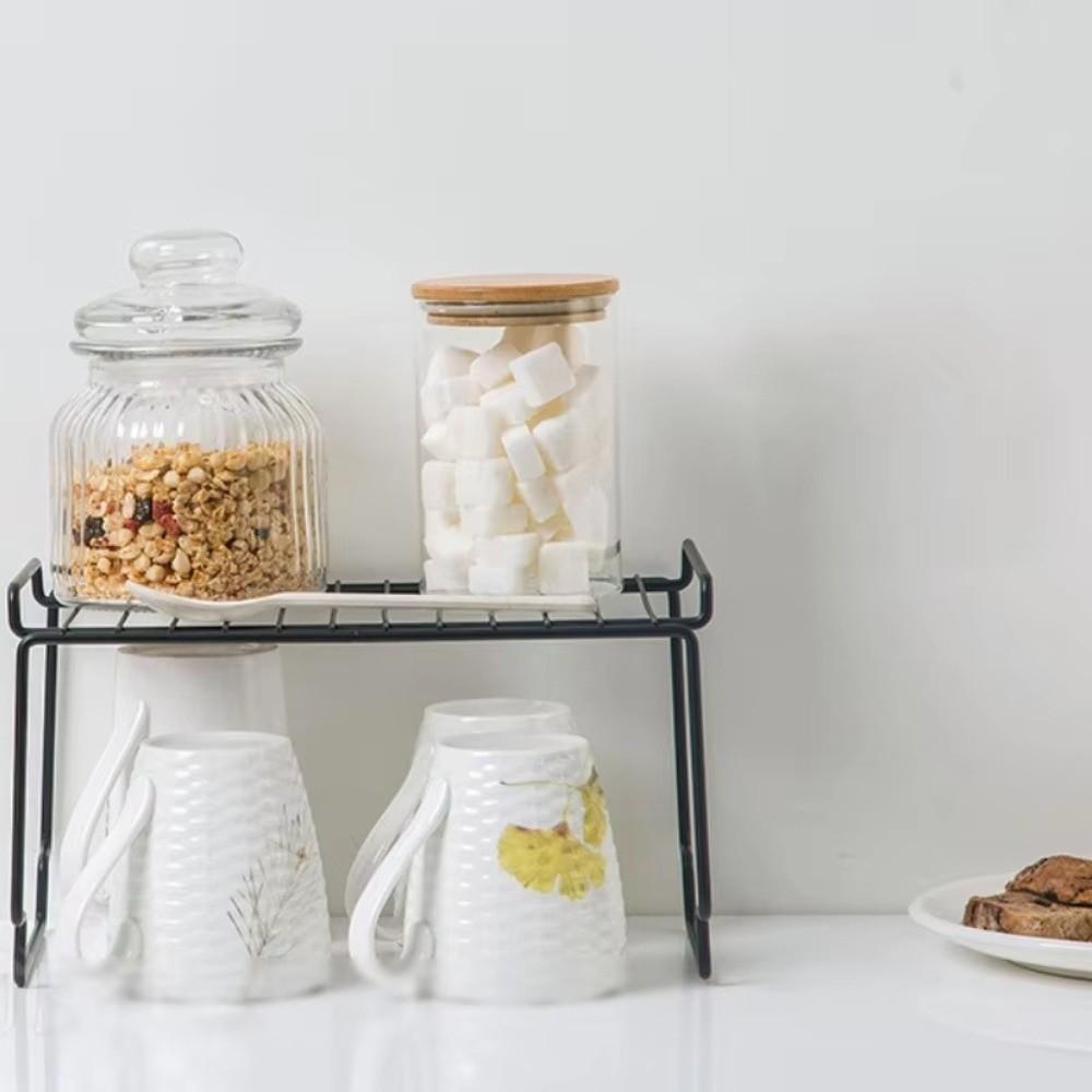 Iron Kitchen Shelving Double-Layered Seasoning Storage Rack Kitchen Organizer Rack Kitchenware