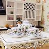 1 Set Dollhouse Tea Set Realistic Decoration 1/6 Scale Mini Ceramic Tea Set Accessories for Kitchen Scene