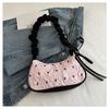 2026 Autumn New Fashion Armpit Color Block Versatile Shoulder Bag Girl Stylish Plaid Handbag Women Purse