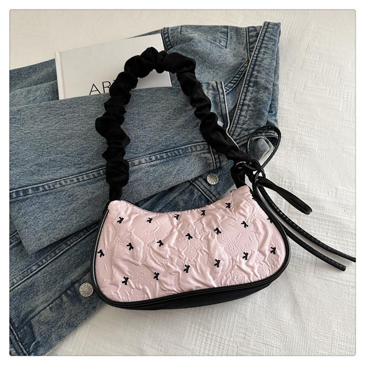 2026 Autumn New Fashion Armpit Color Block Versatile Shoulder Bag Girl Stylish Plaid Handbag Women Purse