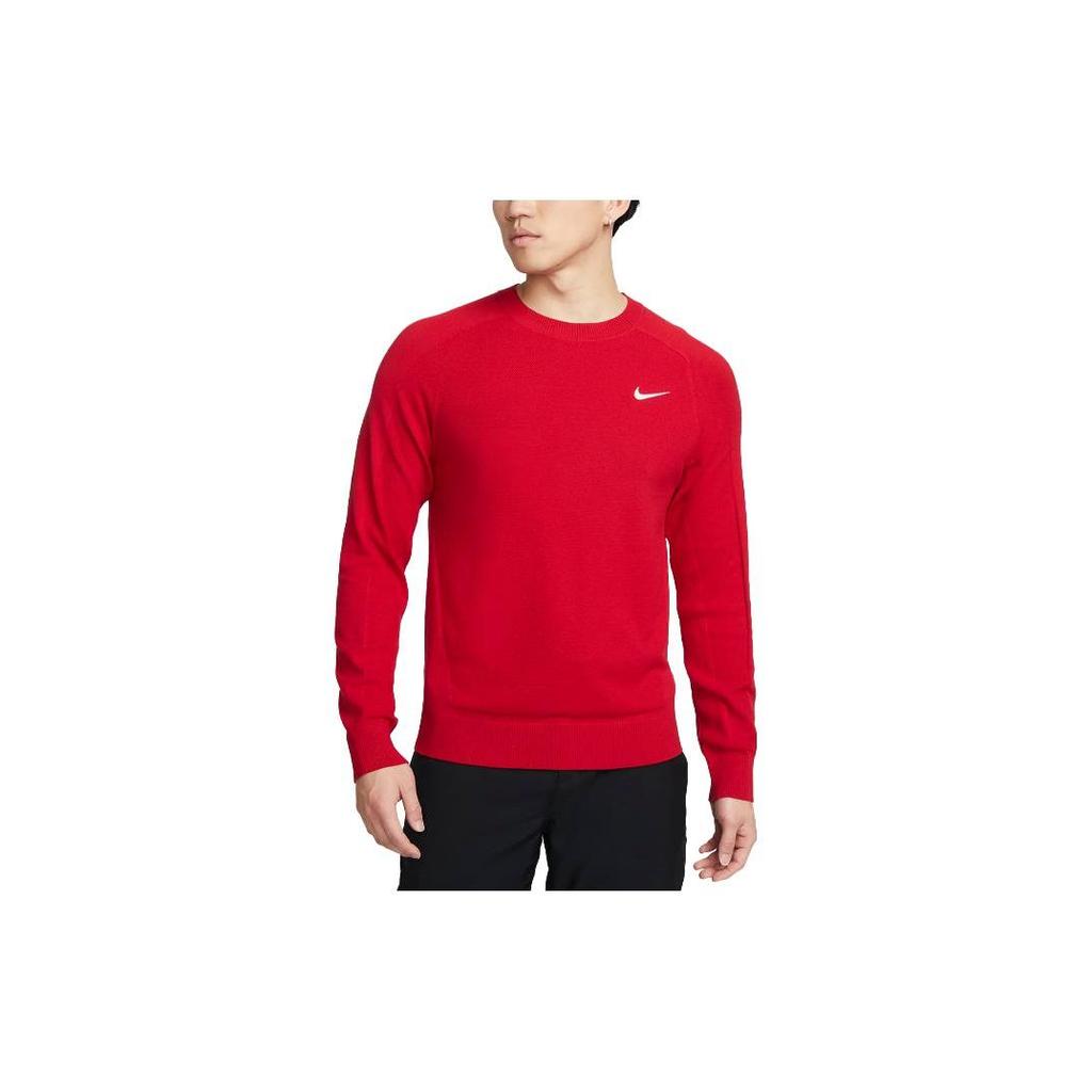 Nike Solid Color Logo Round Neck Long Sleeve T-Shirt Men Tops Red DR5292-687
