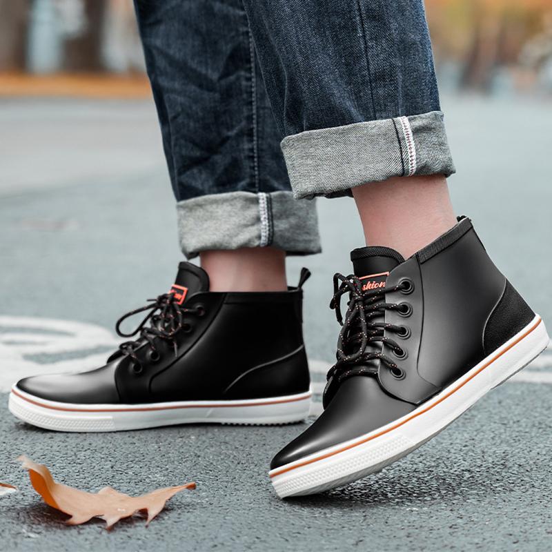 New Cooking Fashion Rain Boots for Men Ankle Man Shoes Chef Kitchen Low Short Designer Plastic Galoshes City Garden Work