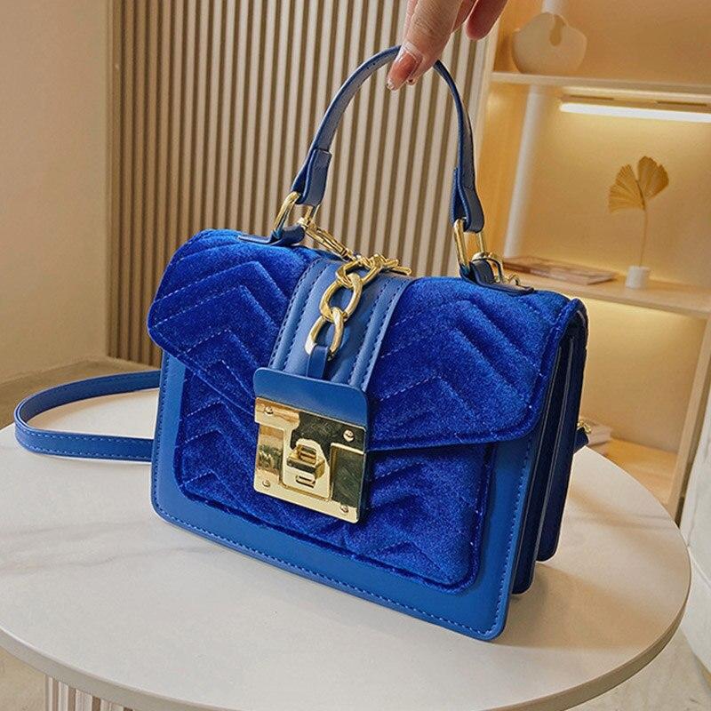 Buy Luxury Flap Bags High Quality Velvet Crossbody Bag For Women 2021