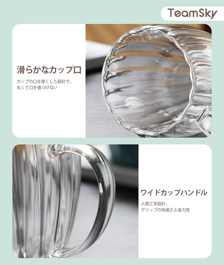 TeamSky Double-Walled Glasses, High Borosilicate Cups, Double-Layered Glass, Heat-Resistant, Insulates Hot and Cold Drinks, Transparent, Insulated,