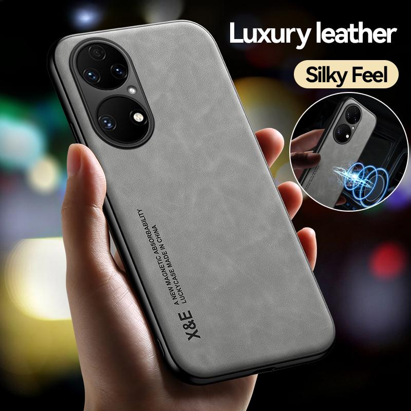 

Роскошный кожаный чехол для Huawei P50 Pro P40 Lite, силиконовый + ПК, противоударная задняя крышка для телефона Huawei P30 Pro P30 Lite P20