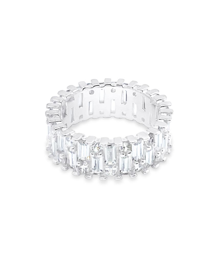 Raindrop Jewelry Baguette And Round Cut Eternity Ring [S925]
