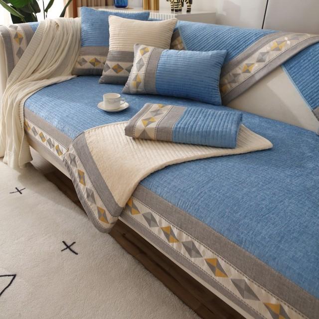 All Season Universal Cotton Sofa Cover Anti -Slip Combination Sofa Cushion Cover For Modern Living Room Furniture Dust Protection