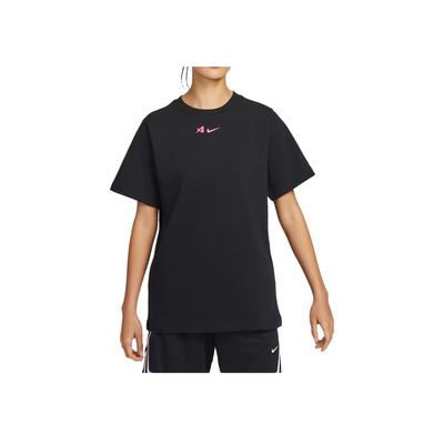 T-shirt da Donna con Stampa, Vestibilità Larga, Girocollo, Manica Corta, Top Neri HQ1697-010