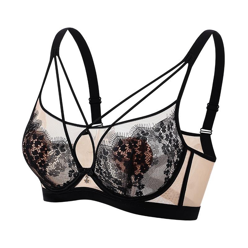 

Нижнее белье Ультратонкий Собирающий Бюстгальтер Женский Мягкий Бюстгальтер на Косточках Предотвращающий Отвисание Регулируемый Сбор Груди и Аксессуар Бюстгальтер 36/80B чёрный