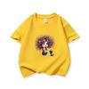 Kids Cotton T Shirt Surprised Colorful Hair Girl And Black Cat Print Crew Neck Short Sleeve Tee Casual Boys Girls Summer Tops