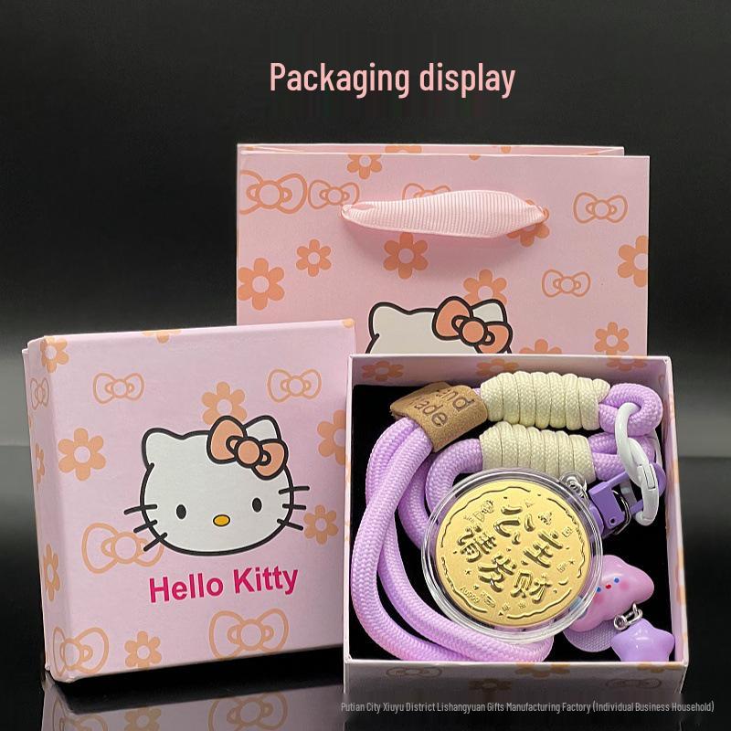 Gold Coin Princess Pendant: Cute 3D Cartoon Lanyard & Keychain Decoration