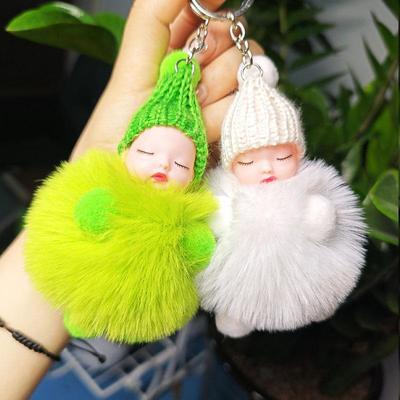 Internet Celebrity Imitation Rabbit Fur Sleepy Doll Keychain – Cute Bag Decoration & Gift Ornaments