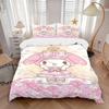 3pcs Sweet and Cute My Melody Bedding Set, Including 1 Quilt Cover and 2 Pillow Shams, Without Filling, Soft and Comfortable Home Bedroom Fa