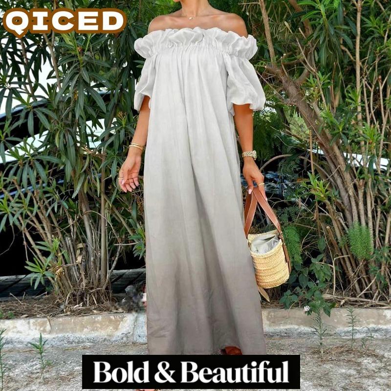 QICED Women's Fashion Summer Spring Short Sleeve Casual Dresses
