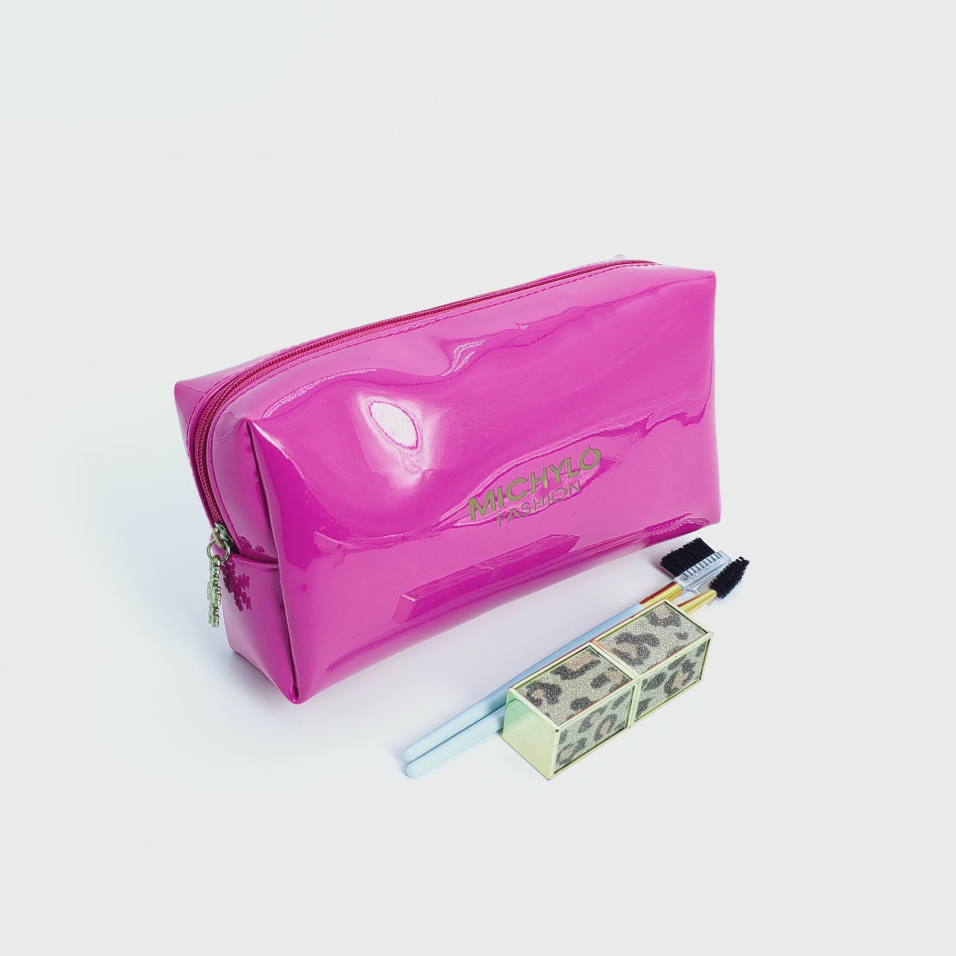 

Элегантный набор из зеркальной кожи и косметички: Три размера для путешествий и свадебных нужд