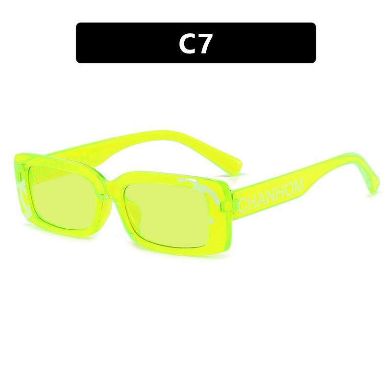 High Quality Printed letters small frame square sunglasses new retro sunglasses ladies Korean trend sunglasses fashion wear street shooting