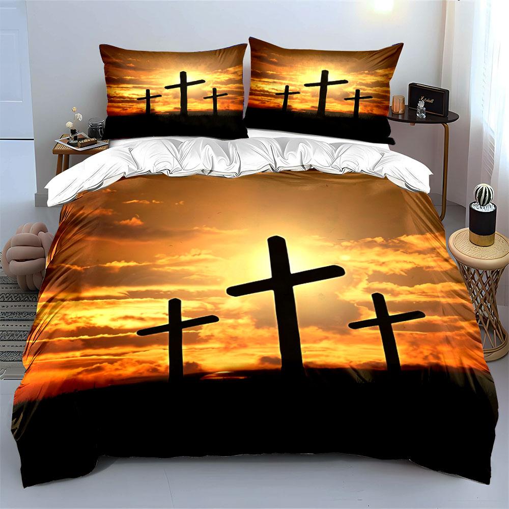 Sunset Crosses Home Decor Multiple Sizes Kid'S And Adults' Bedroom Exquisite 3Pc Bedding Set, Gift