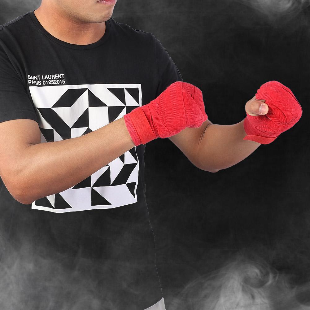 1 Pair Elastic Hand Wrap Bandages Punching Handwrap Protector for Boxing Muay Thai(Black, )