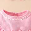 Infant Girls' Butterfly Mesh Dress with Headband and Long Sleeve Ribbed Jumpsuit