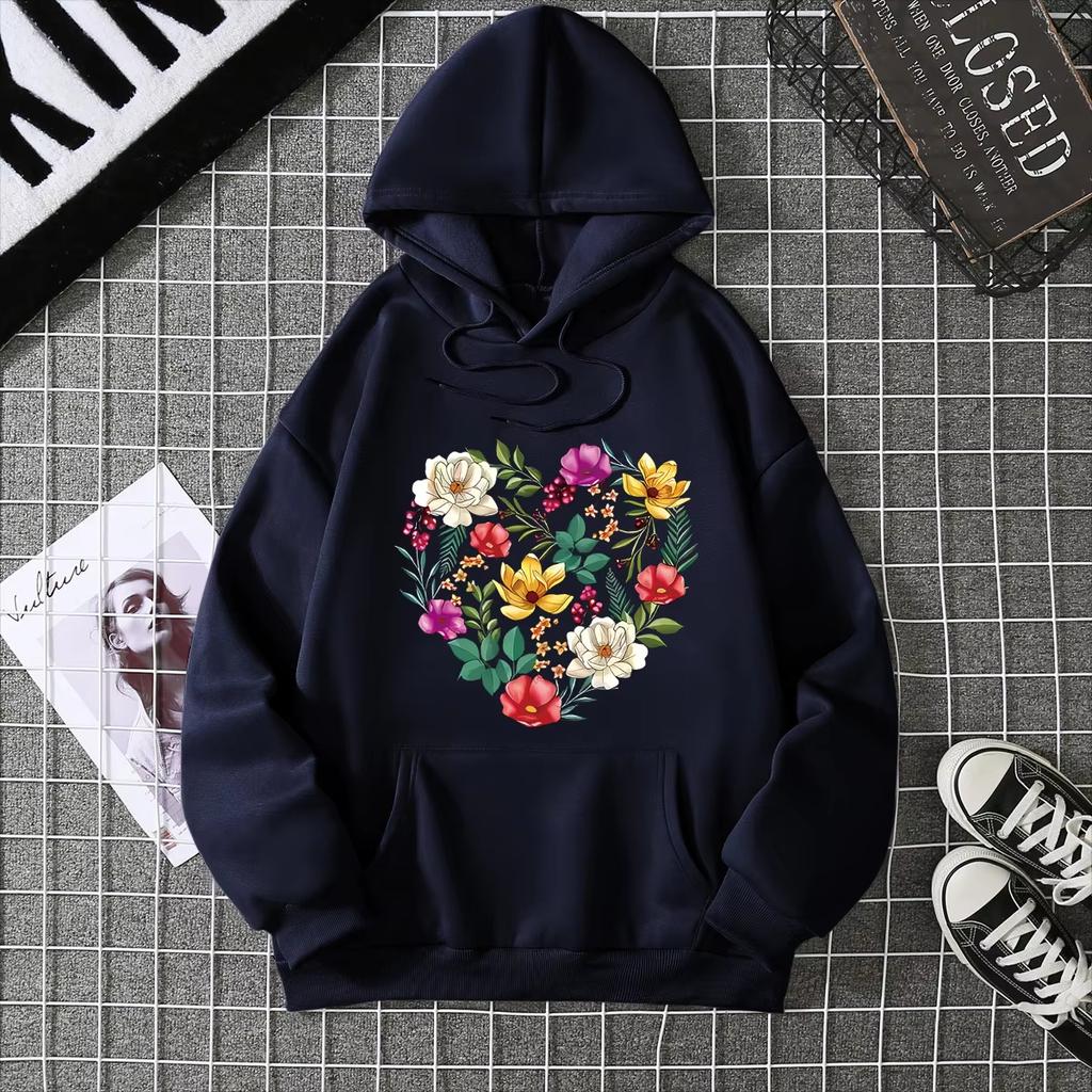 2025 Winter New Women's Hoodie High Street Unisex Style Double Pockets Sweatshirts Outerwear Plus-Size Women's Clothing CYXX225