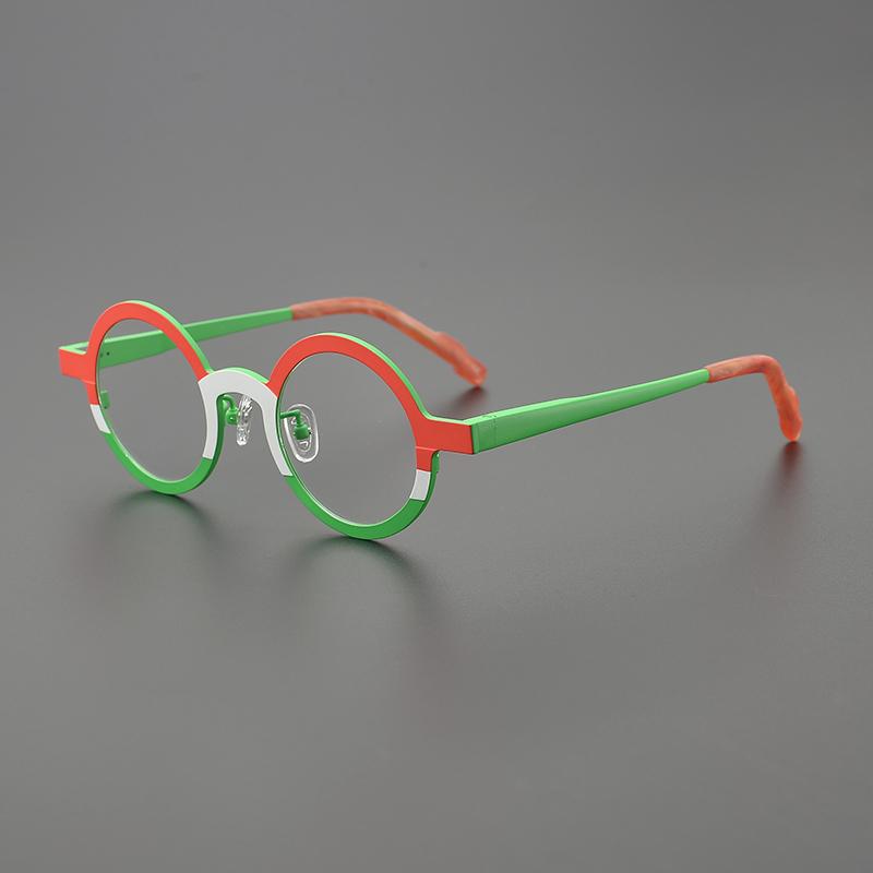 Ultralight Titanium retro round glasses frame Men s and women s personalized optical glasses frame Luxury brand makes prescripti C1