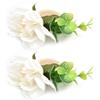 2Pcs Hemp Rope Napkin Buckle Simulation Flower Napkin Ring for Hotel Western Restaurant6622 White