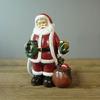 Mini Santa Claus Figurines Holding Gifts Small Resin Sculpture Home Decor