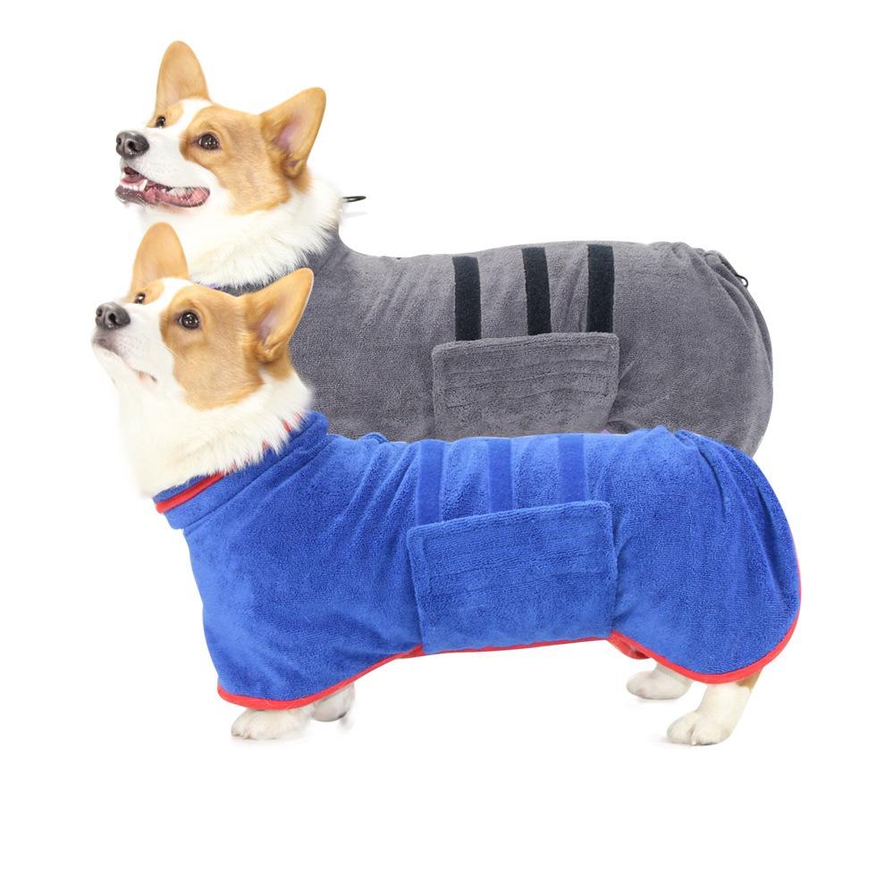 Pet bathrobe microfiber absorbent dog towel clothing large dog bathrobe