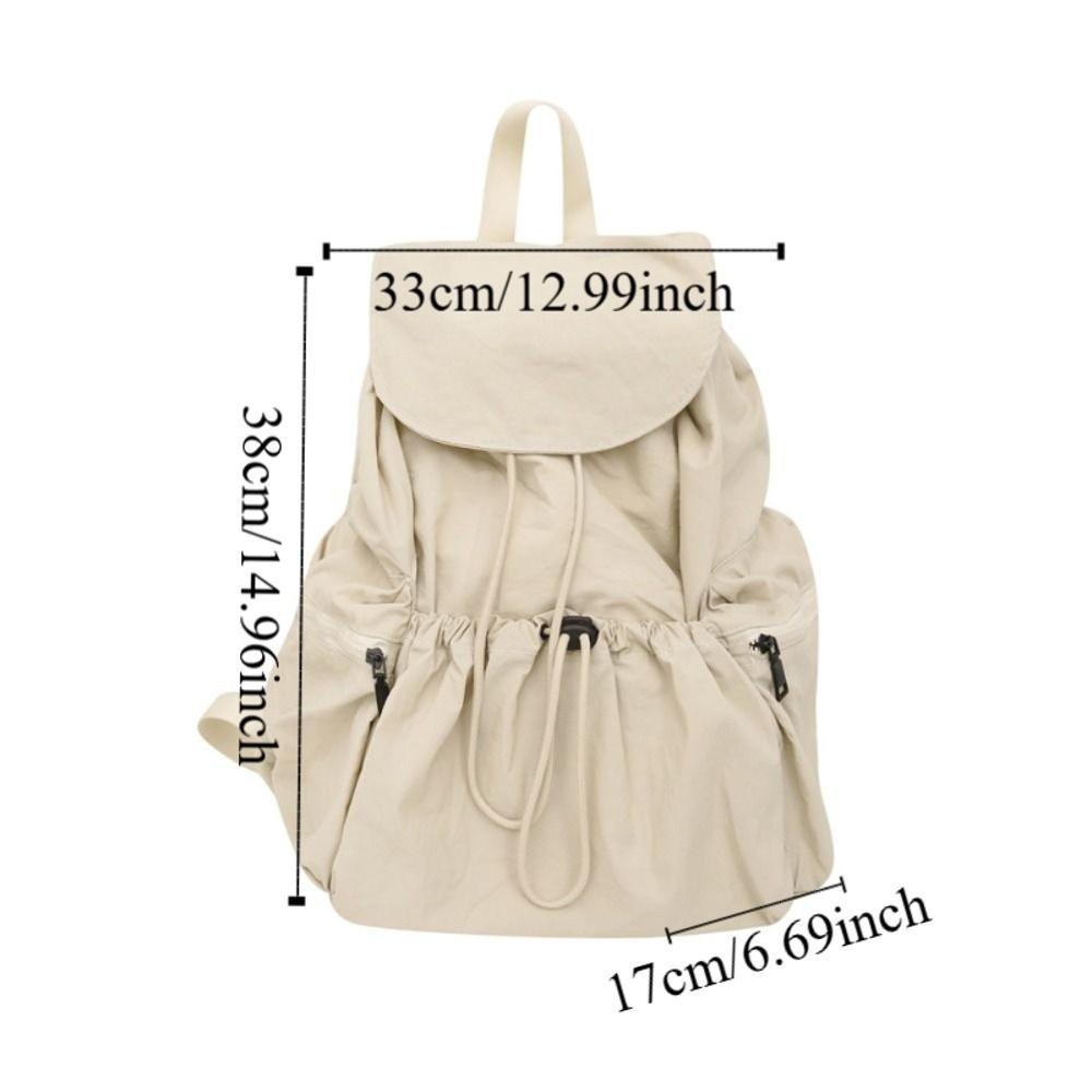 Casual Nylon Drawstring Backpack Lightweight College Student Schoolbag Canvas Shoulder Bag  Student