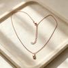 Simple Rose Gold Small Drop Necklace Niche Collarbone Chain Women's Daily Bean Pendant Accessories Versatile Jewelry