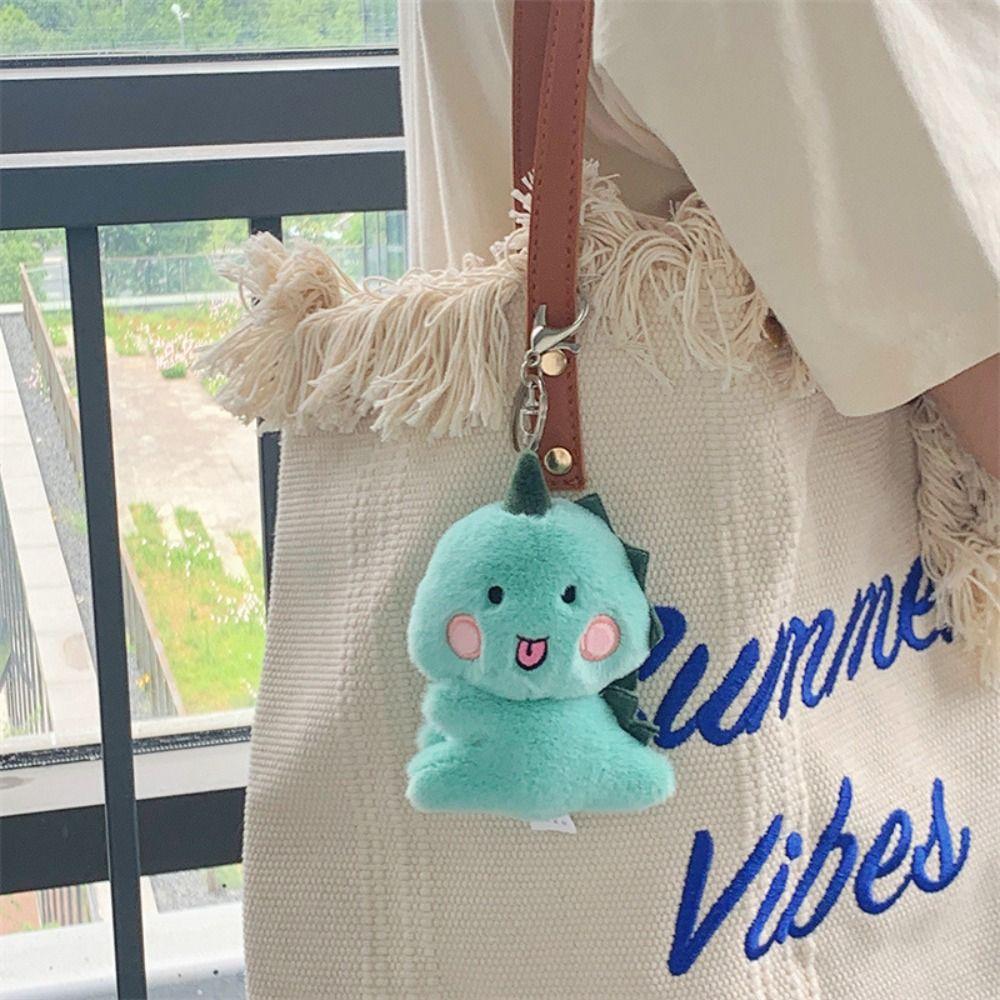 Cartoon Dinosaur Doll Keychain Funny Dinosaur Plush Keyring Dinosaur Doll Pendant  Children Toys