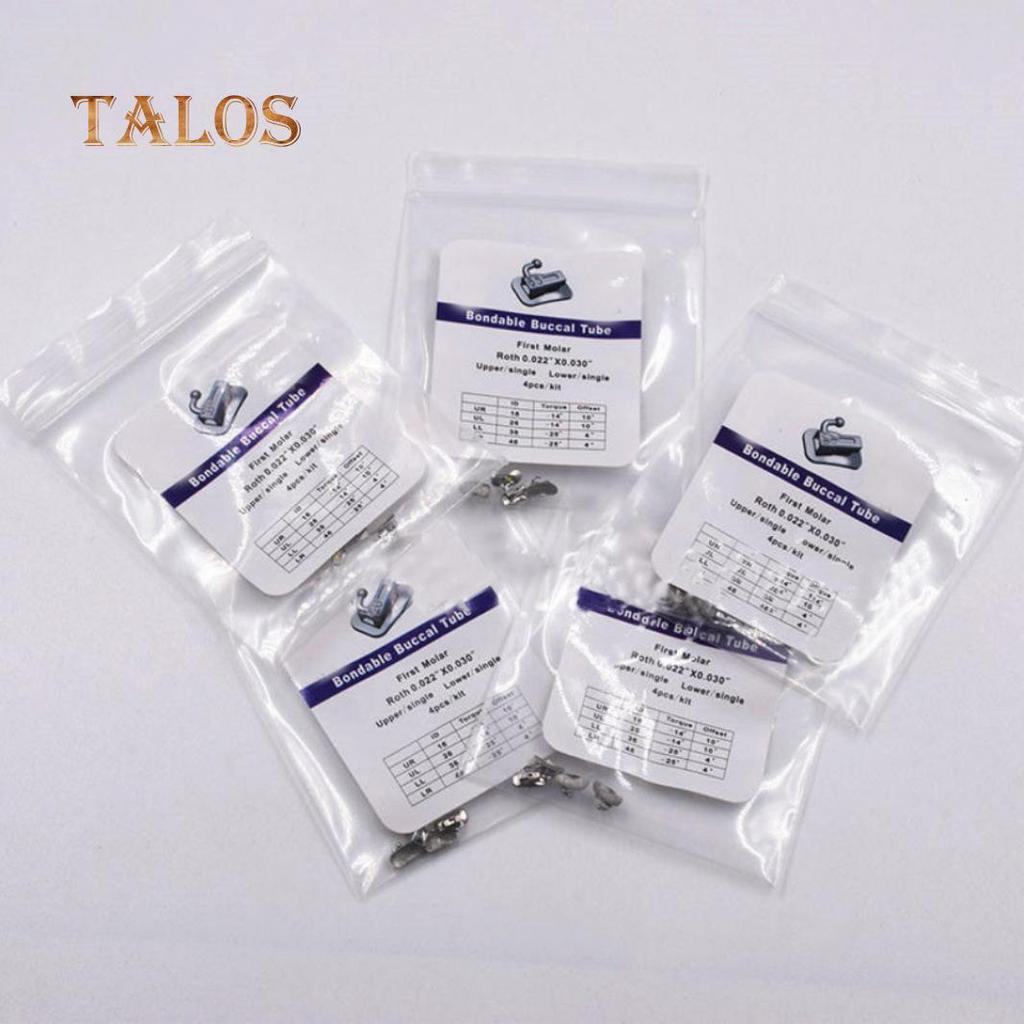 4Pcs/Pack Dental Orthodontic 1st Molar Bracket Buccal Tube Bondable Roth 022 Convenient
