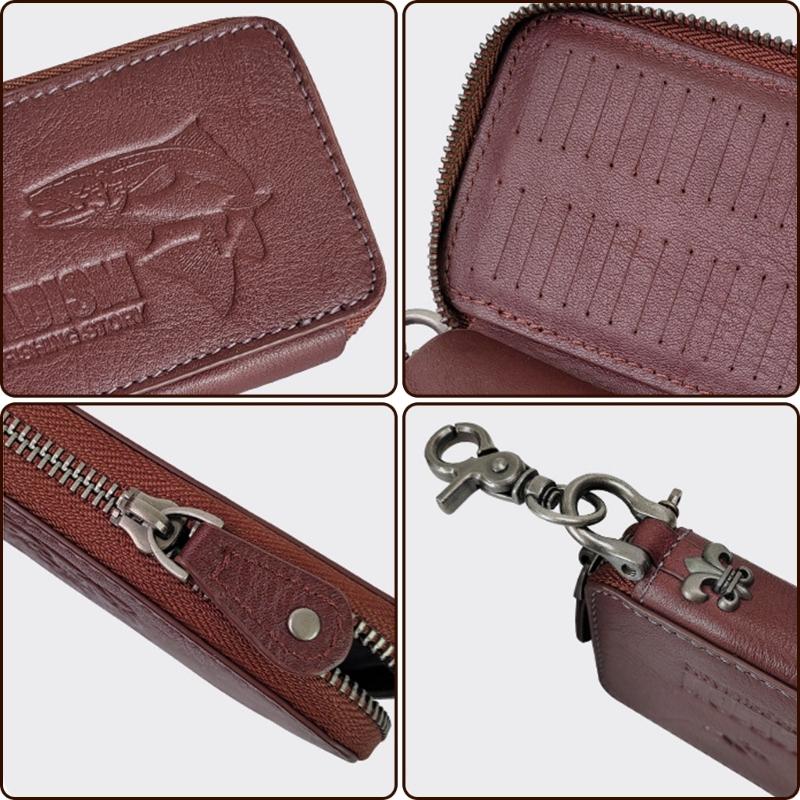 Torba na Przynęty Muchowe Akcesorium Wędkarskie Przynęty Spinner Błystki Przechowywanie Skórzana Torba Pstrąg Muchowy Haczyk Wędkarski Haczyk Twardy Futerał