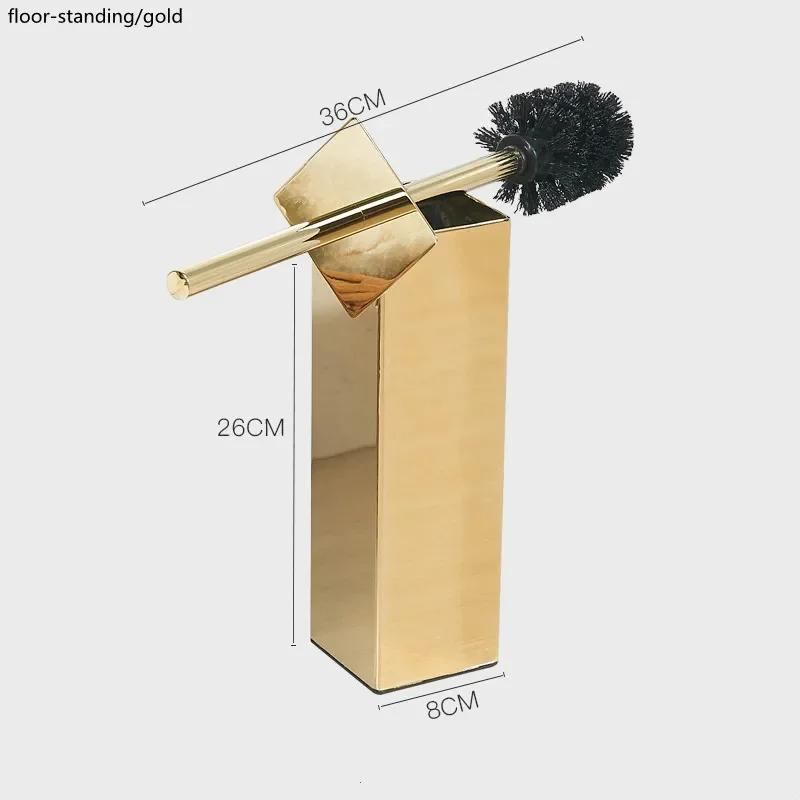 Bathroom Toilet Brush Holder Set Stainless Steel Black Square Cleaning Tools Vertical Toilet Brush Bathroom Cleaning Accessories