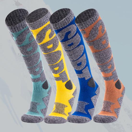 1 Pair Skiing Socks Anti-Fall Non-Slip Moisture-Absorbing Breathable Three-Dimensional Heel Thermal Outdoor Activities Ski Socks