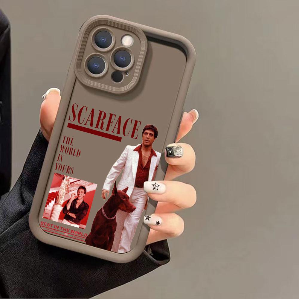 Liquid Silicone Cases For iPhone 15 14 13 12 11 Pro Max 7 8 16 X XS 14 15ProMax Phone Case Scarface 1983 film Al Pacino Covers