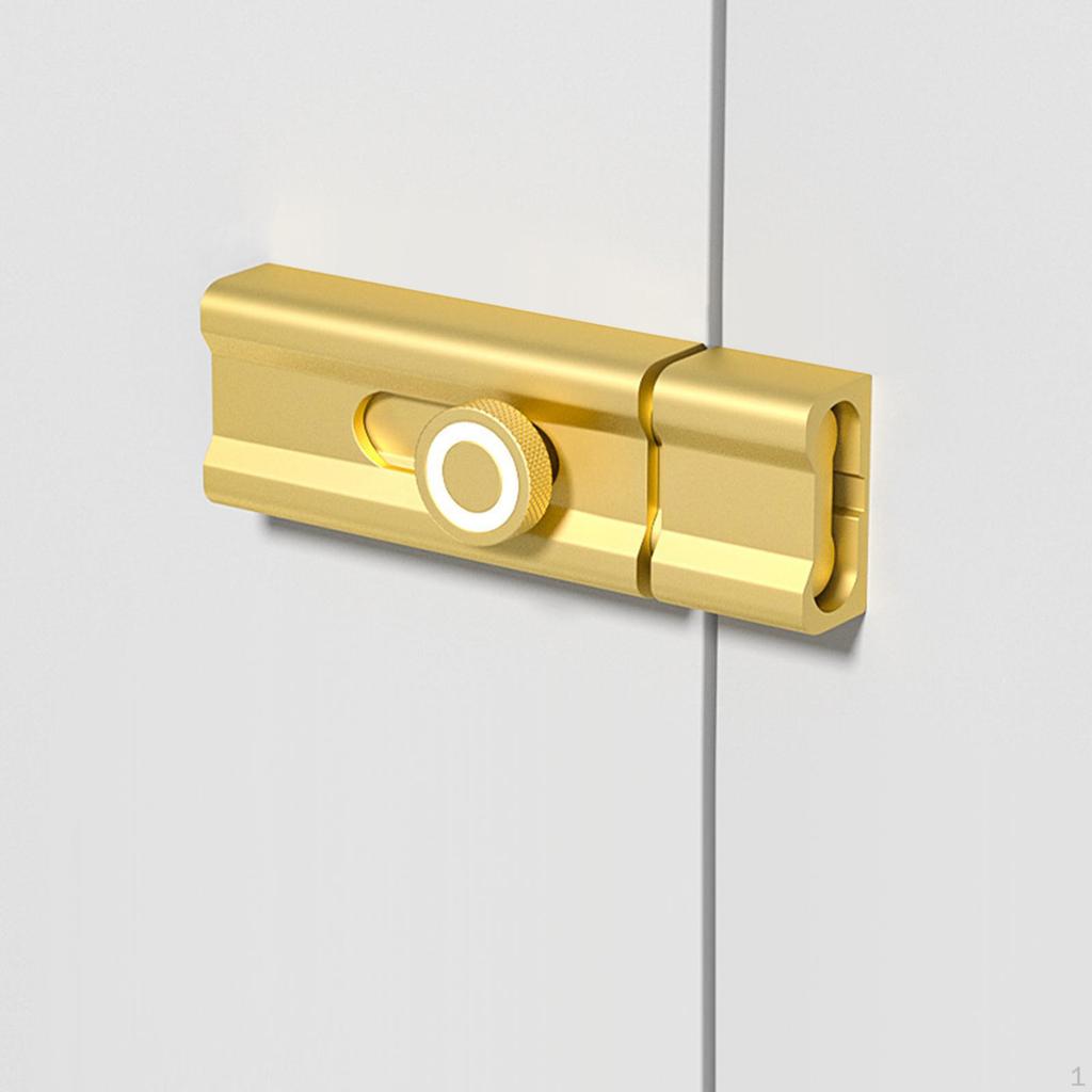 Slide Bolt Door Latch Aluminum Self Sticky Sliding Lock for Home Office Bathroom Bedroom