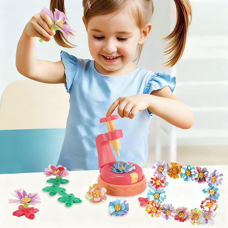 Flower Bouquets Toys Handmade DIY Craft Kits Toys Embossing Machine Toys Parent Child Interactive Puzzle Toy Xmas Girls Gifts