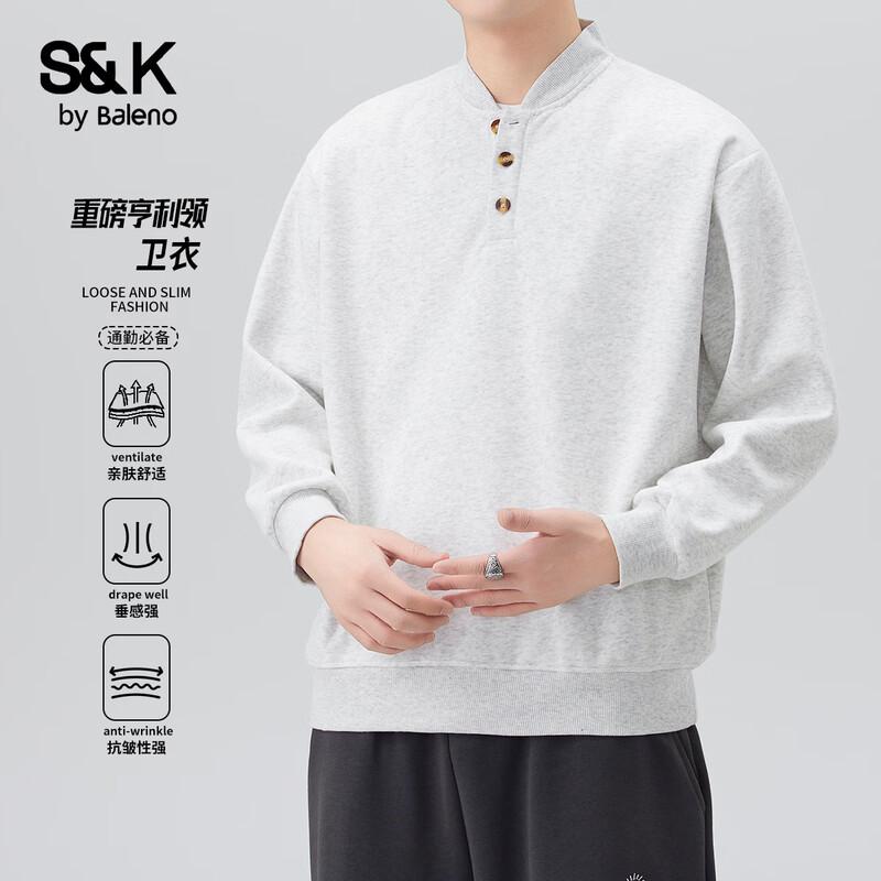 Baleno Men s S&K Casual Henley Long Sleeve Sweatshirt XL