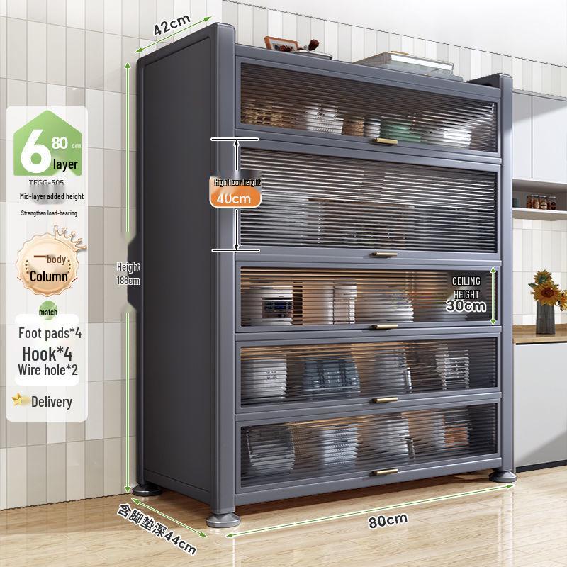 Étagère de Rangement Multifonctionnelle sur Pied et Buffet de Cuisine