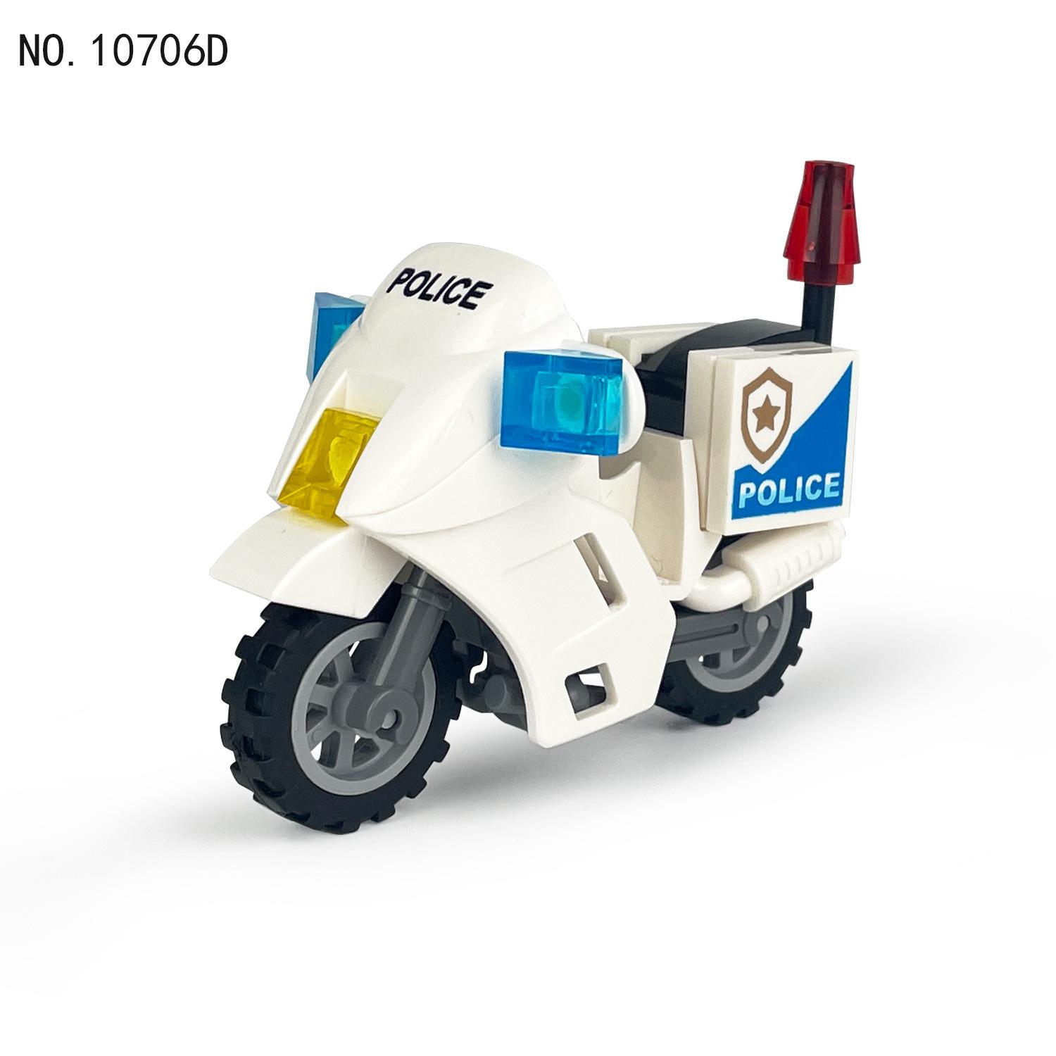 10706D Valkyrie Motorcycle Children S Assembled Building Block Toy Accessories White Police Car