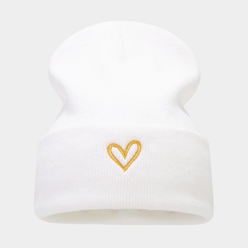 Thickened Heart Design Knit Hat For Men And Women Winter Wear