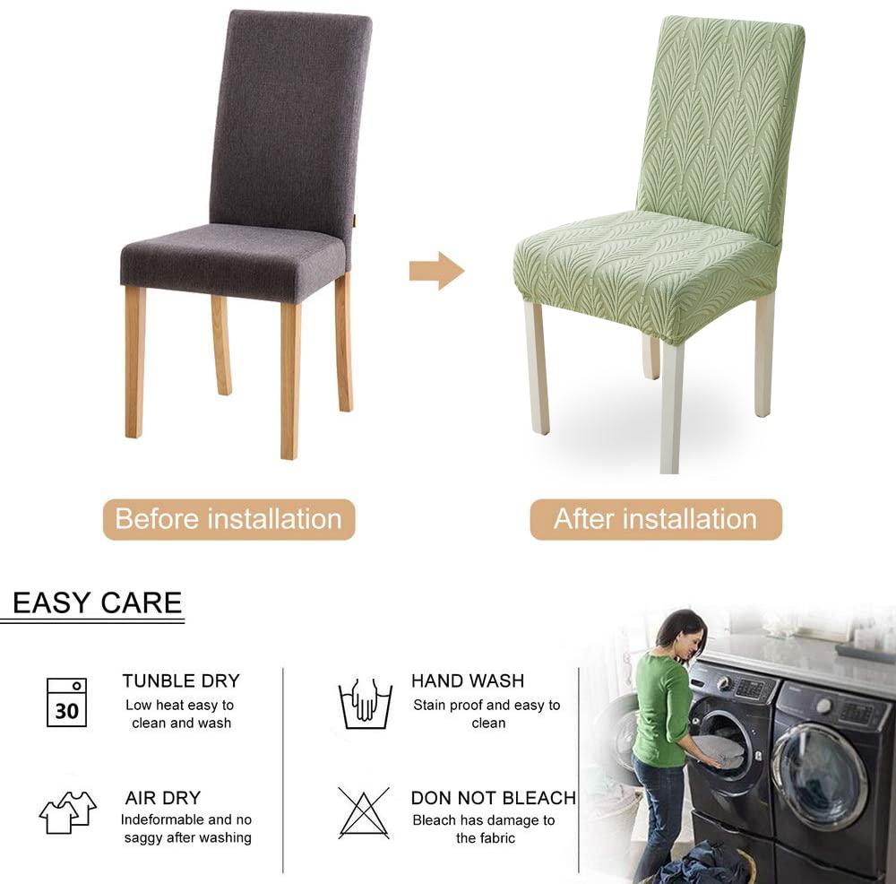 Dining Chair Cover Jacquard Parsons Chair Furniture Protector Stretch Chair Covers For Dining Room, Restaurant, Kitchen, Party