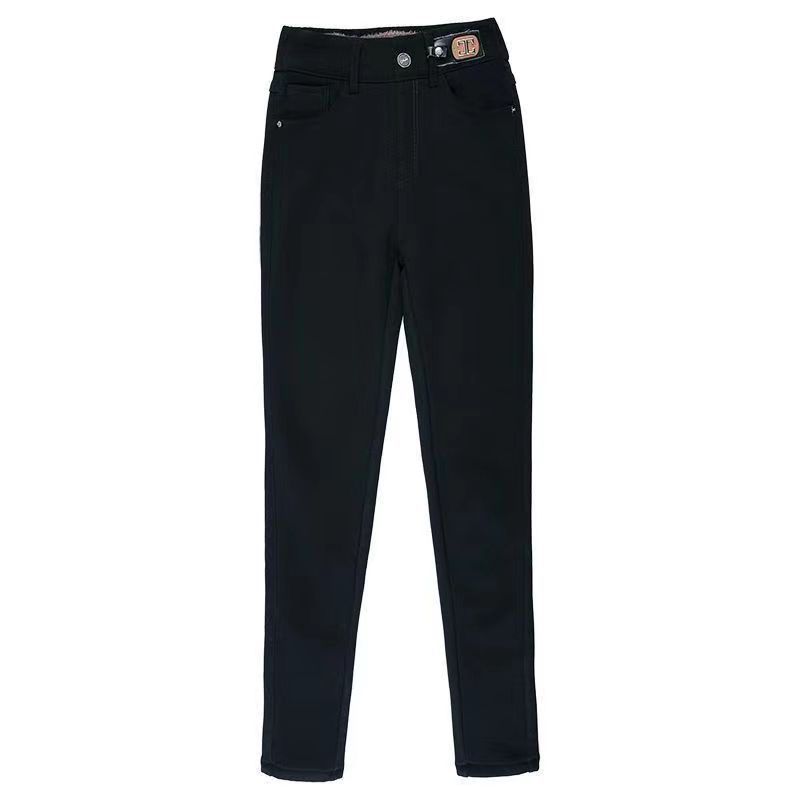 Urban Style Womens Skinny Jeans With High Waist And Thick Fleece For Winter Comfort