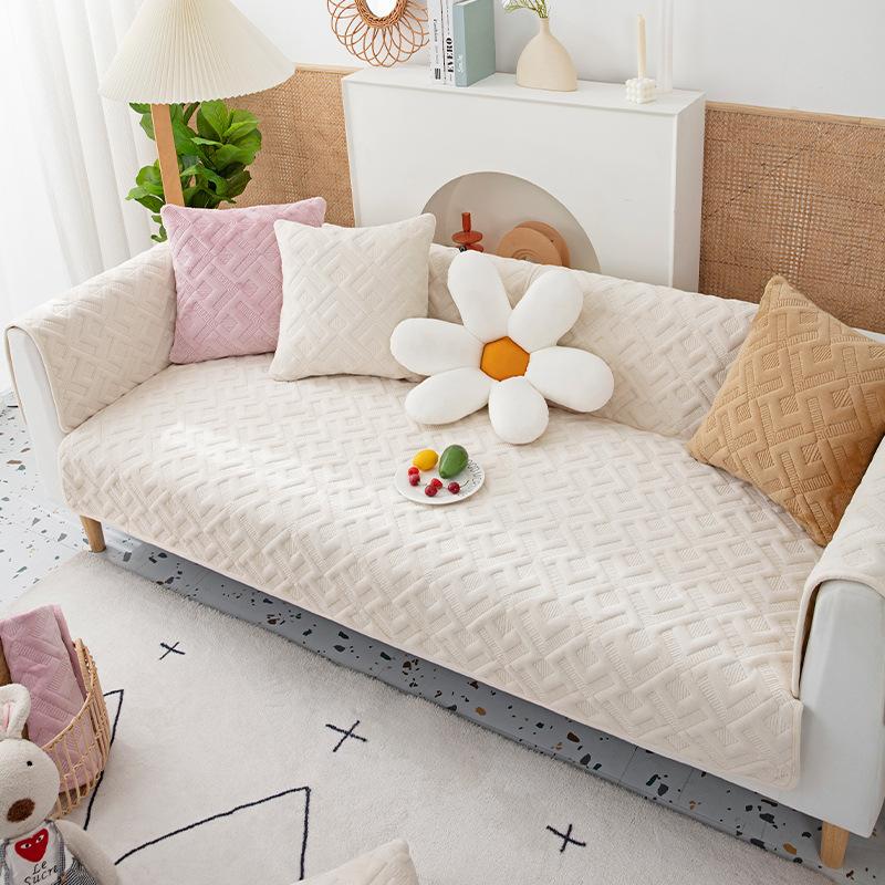 Winter Thickened Cotton Padded Plush Sofa Cushion Anti-Slip Cover Cloth Four Seasons Universal All-Inclusive Sofa Cover