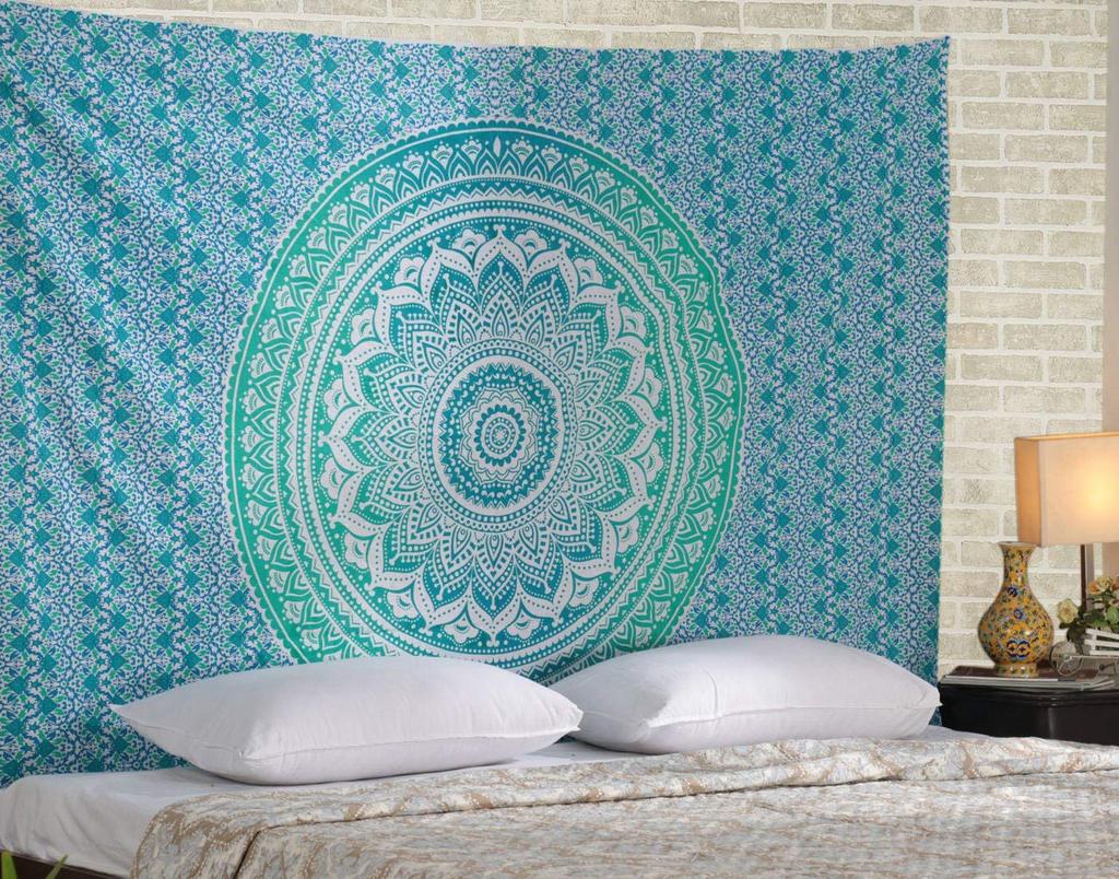 Mandala Wall Tapestry, Bohemian Hippie Wall Art Decor, Tapestry Wall Art Boho, Ombre Wall Hanging Fabrics, Boho Bedroom Tapestry Gift