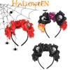 1/3Pcs Halloween Headband Skull Flower Decoration Headwear Party Favors Supplies Photo Booth Props For Women Cosplay Costume