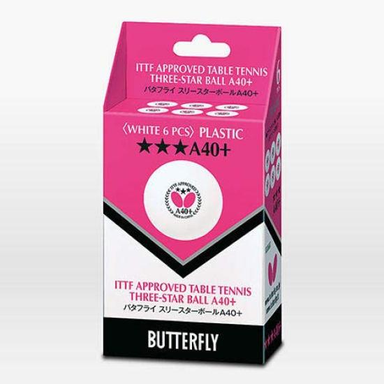 Butterfly Table Tennis Ball Butterfly Three Star Ball A40+ White (270) 1 Dozen (12 pieces) 95790 White (270)