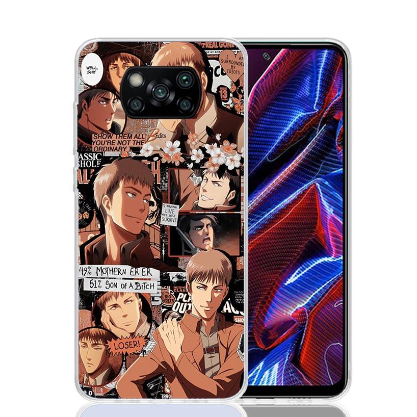 Attack Manga Case Phone Cover for Xiaomi Poco X3 Nfc X5 X6 X7 X4 Gt F7 Ultra F6 F5 Pro F4 F3 M5S M5 M4 M3 5G Trend Fundas Poco X