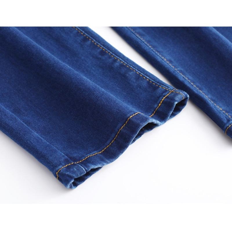 Straight Leg Stretch Jeans Women's High Waist Slimming Middle-aged Women Slim Casual Pants